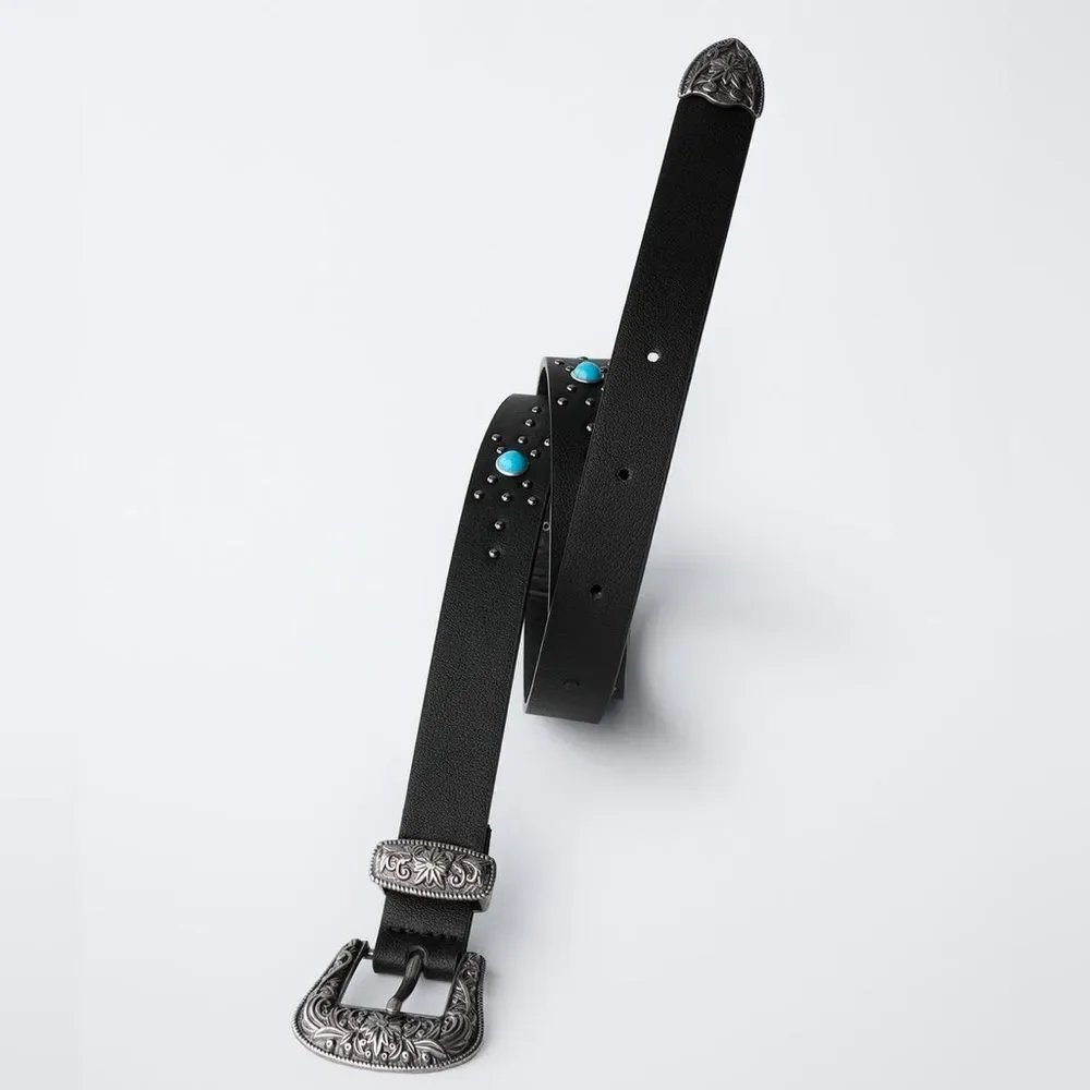 ZARA STONE COWBOY BELT